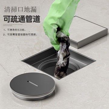 【臺灣公司 可打統編】免運 地漏 槍灰加厚304不銹鋼隱形清掃口地漏50/75/110大管徑地面密封檢修口 可開發票 全館五折 工廠現貨直銷 新品特價 z10078