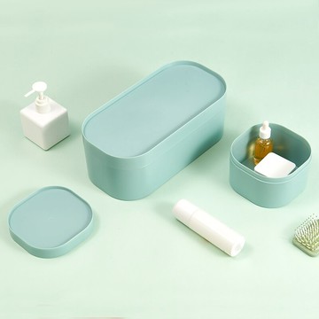 家用純色抽屜化妝品收納格分格內衣褲整理盒桌面雜物彩妝帶蓋小盒