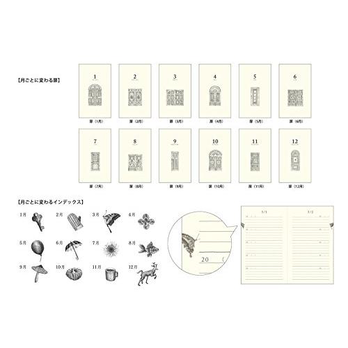 ミドリ 日記 3年連用 扉 茶 12395006