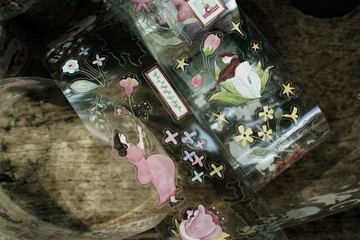 花房少女 花咲く庭 小さな花園 PET 和紙膠帶 (kiss-cut)