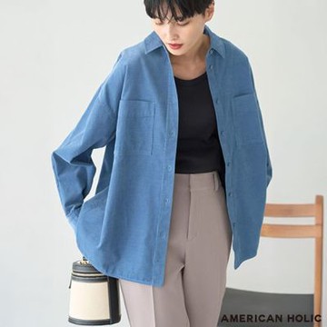 〚AMERICAN HOLIC〛休閒雙口袋燈芯絨襯衫
