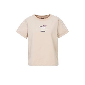 FILA官方直營 女短袖圓領T恤-卡其 5TEZ-5322-KK