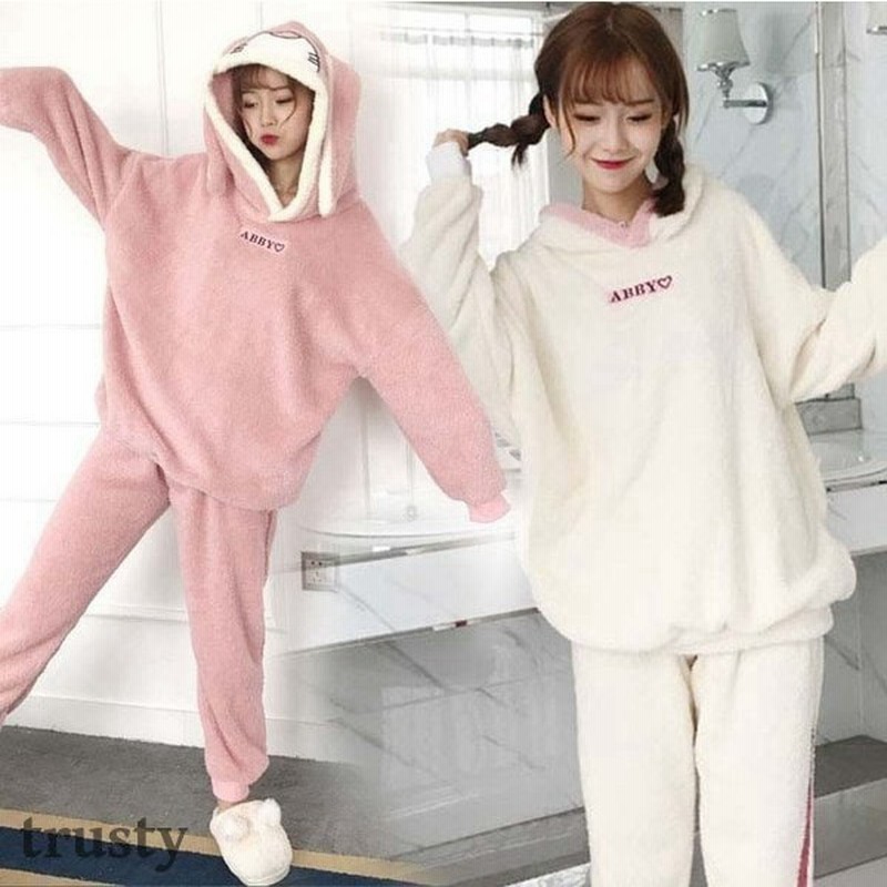 レディース 長袖 モコモコ パジャマ 可愛い うさぎの耳 パジャマ 上下セット 秋冬ルームウェア ナイトウェア 女性 かわいい 部屋着 婦人服 寝巻き 通販 Lineポイント最大0 5 Get Lineショッピング