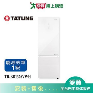 TATUNG大同326L雙門下冷凍變頻冰箱TR-BD1326VWH_含配送+安裝【愛買】