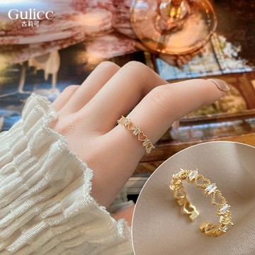 【Gulicc】戒指 簍空心型食指戒