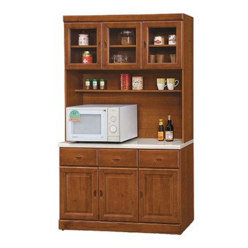 【MUNA 家居】樟木色4尺石面餐櫃全組/132+132-1+V32-2