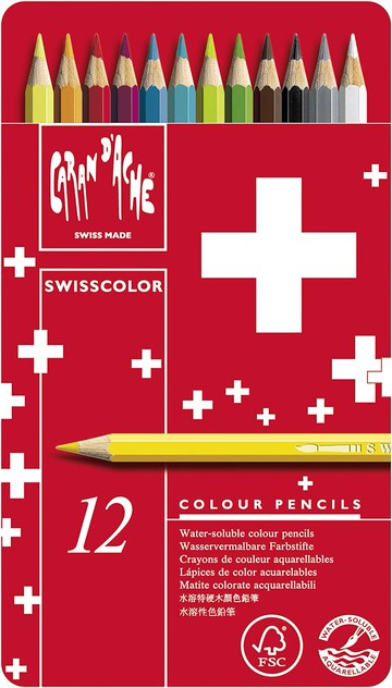 CARAN d’ACHE卡達 卡學生級水溶性色鉛筆12色*1285.712【APP滿額下單10%點數(單一帳號最高5000點)】1/31止