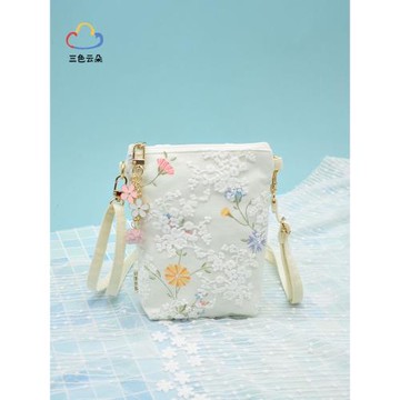 斜挎小花手機包迷你小包包女手拿手腕斜跨包包百搭手機袋零錢袋