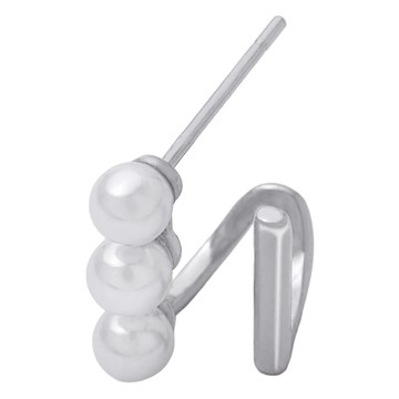 MARIGOLD 美爾朵 重起重緣勾線 925純銀耳環 精緻迷人珍珠 優雅女性氣息 2入 1組  2入 1組  銀色