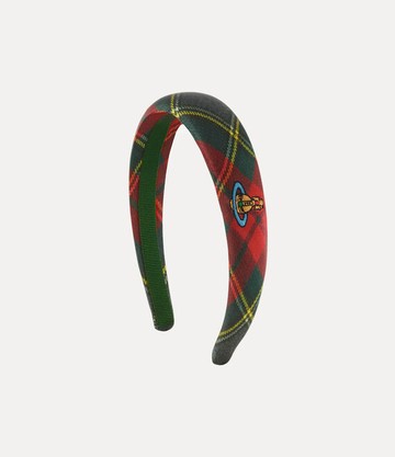 Vivienne Westwood Slim Headband Rtw Tartan Printed Scarlet-tartan Os-u Women
