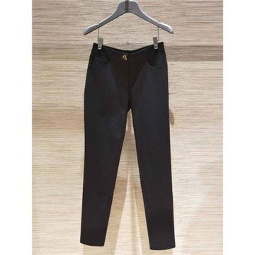 華來阿瑪施特女裝2025春秋黑色小腳鉛筆褲高腰顯瘦褲子女褲小黑褲