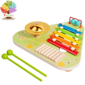 【樹年】兒童啟蒙益智多功能四合一音樂組合手眼協調樂器敲琴互動木質玩具