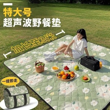 戶外露營墊坐墊沙灘墊便攜地墊特大號3米超聲波野餐墊防潮墊加厚