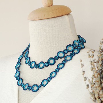 串珠90cm套索【戒指】水藍