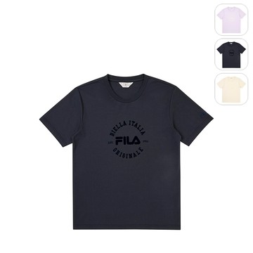 【FILA】男性 短袖 純棉圓領T恤-丈青 1TEZ-1701-NV