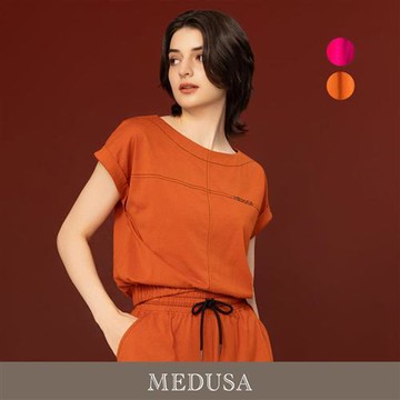 現貨【MEDUSA 曼度莎】壓線寬鬆剪裁休閒套裝T恤 - 2色（M-XL）｜女休閒上衣 寬鬆T恤 短袖T恤