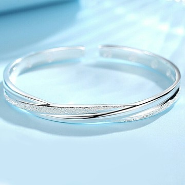 999銀手鐲女純銀鐲子銀飾年輕款2021年新款ins小眾設計開口可調節