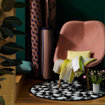 PDM｜DIAMON 圓形編織地墊S-鑽石黑