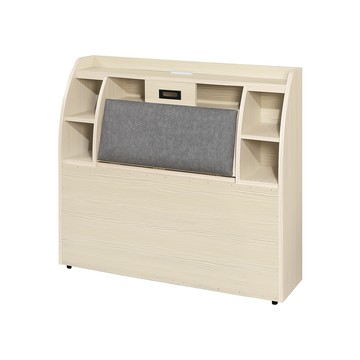 【顛覆設計】艾莉插座收納靠枕床頭箱(單大3.5尺)雪松色