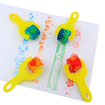 四色把柄汽車皇冠房子滾輪海绵 塗鴉刷 顏料刷 塗鴉彩繪(4入)【BlueCat】【JC3370】