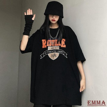Emma大尺碼T恤上衣.加肥特大碼 短袖T恤 女生T恤韓版 寬鬆 女裝夏季韓版300斤原宿風bf寬松T恤潮ins上衣