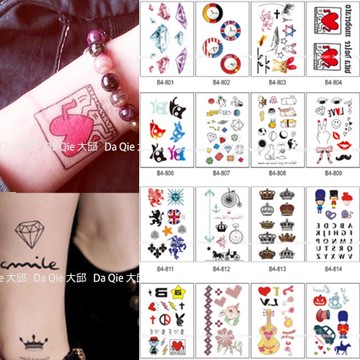 可愛流行 小清新款 共2000款👑大邱紋身👑【T08B】DaQie 防水 紋身貼 紙 刺青貼 紙 半甲鬼頭關公 T08