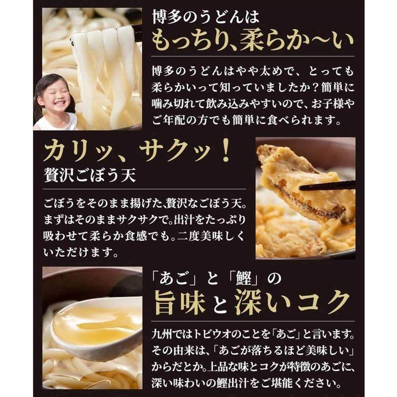 松原正商店 博多ごぼう天うどん 10人前（2人前セット×5) つゆ付き あごだし うどんセット お土産 ギフト 贈答用