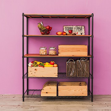 dayneeds 松木 120x45x150cm五層收納架 多款可選 實木層架/展示架/置物架