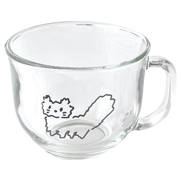 HOOKKA HOOKKA STUDIO 驚嚇小貓咪 麥片杯 透明 470毫升  1個