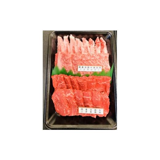 ふるさと納税 兵庫県 南あわじ市 国産淡路牛上赤身焼肉×上カルビ 500g