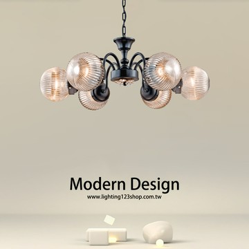 鋼材烤漆玻璃造型吊燈 F121-19-30831