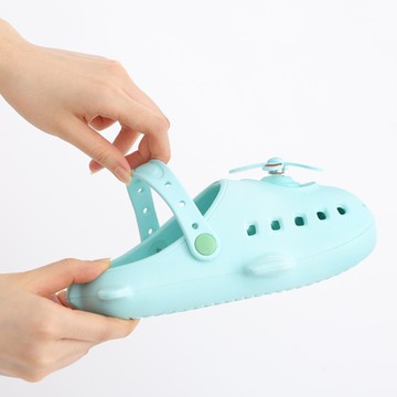 333家居鞋館 造型直升機 兒童布希鞋 -水藍色/黃色