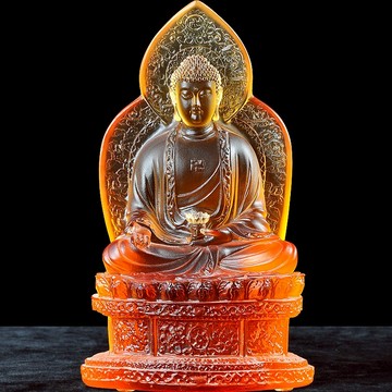 琉璃三寶佛像一套南無阿彌陀佛釋迦摩尼佛藥師佛居家供奉佛像擺件