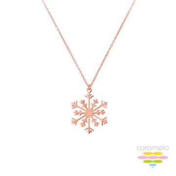 彩糖鑽工坊 925純銀 銀項鍊 雪花項鍊 玫瑰金項鍊 Doris系列