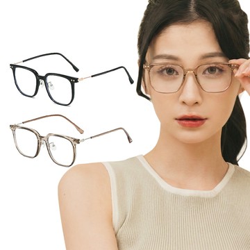 【ALEGANT】百搭質感TR90輕量方框金屬鏡腳UV400濾藍光眼鏡