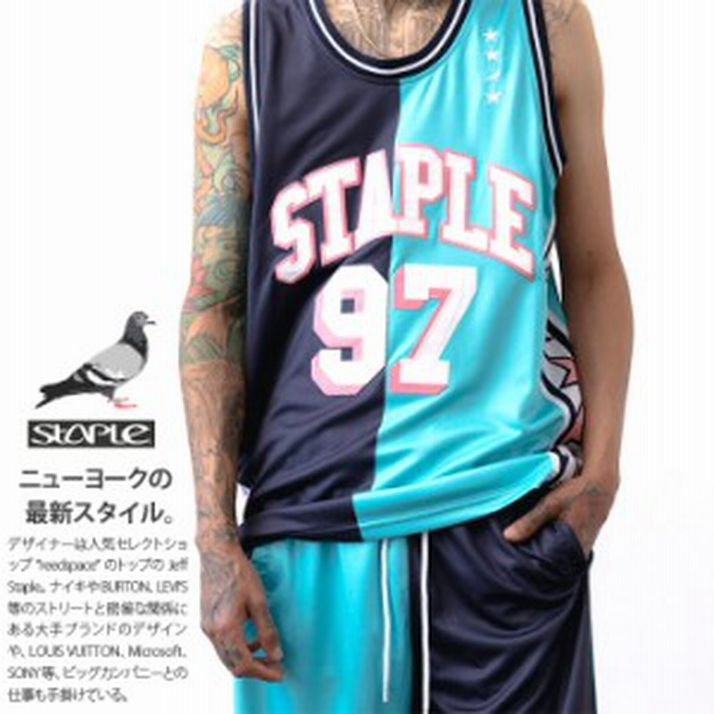 Staple ノースリーブ メンズ レディース 春夏用 紺 ステイプル バスケットシャツ バスケシャツ タンクトップ おしゃれ かっこいい アシン 通販 Lineポイント最大1 0 Get Lineショッピング