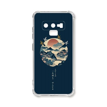 Note 系列殼 TRON 三星 NOTE 9 圓形復古山水畫系列 四角防摔殼 手機殼