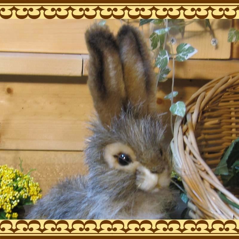 置物 動物 可愛い ウサギ ぬいぐるみ リアル オグロうさぎ A