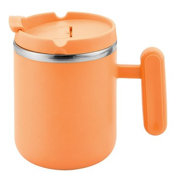 FRANCASINO 弗南希諾 304不鏽鋼元氣杯 450ml 內膽304不鏽鋼 食品級PP上蓋  橘色  1個
