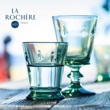 法國larochere蜜蜂浮雕杯子高腳杯復古彩色紅酒杯加厚玻璃杯禮盒