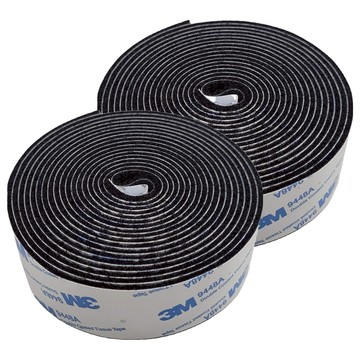 POLYWELL 寶利威爾 背膠毛勾面魔鬼氈 PW15-T65-0495 黑色 2捲  1組