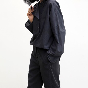 春夏秋三季可穿 柞蠶絲棉 輕薄寬松 斜襟圓領長袖襯衫