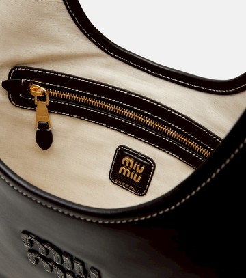 Miu Miu Ivy logo leather shoulder bag