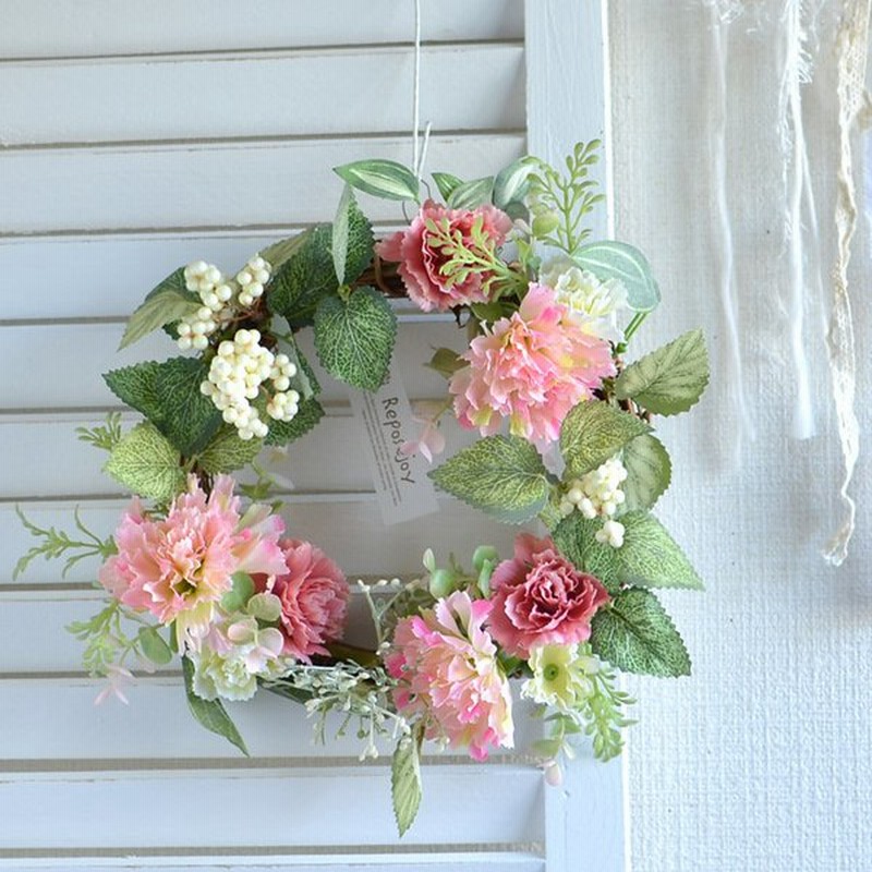 造花 カーネーションのミックスグリーンリース 壁掛け 玄関 ウェルカム インテリア アーティフィシャルフラワー アレンジ ギフト ピンク ホワイトベリー 通販 Lineポイント最大0 5 Get Lineショッピング