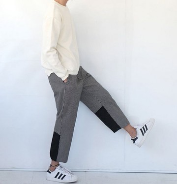 【JP.美日韓】韓國 簡約 寬褲 闊腿褲 小腿褲 瘦腿褲 寬腿褲 直筒寬褲 休閒褲 西裝褲 ZNIF 正韓 男裝