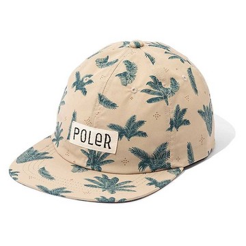 日本限定 POLER ALL OVER 6P CAP 原創印花帽 六片帽 自然淺米