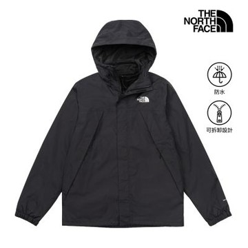 【The North Face 官方旗艦】線上獨家款｜北面男款黑色DRYVENT防水抓絨內裡三合一外套｜89B1JK3