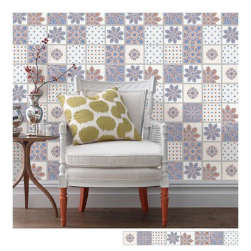 復古花磚壁貼 I款 歐風自黏壁紙 瓷磚牆貼 磁磚貼紙 踢腳線 防水