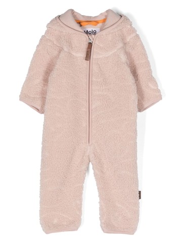 Molo - shearling teddy bear-hood pajamas - kids - Recycled Polyester - 86 - Pink