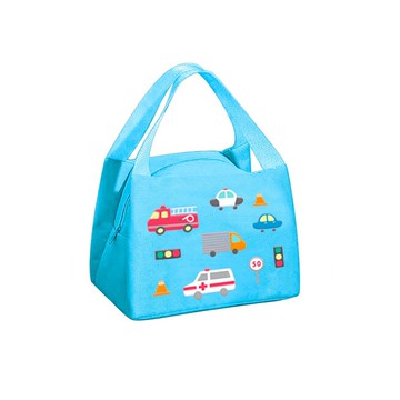 KOM - 童趣便當袋-汽車-藍